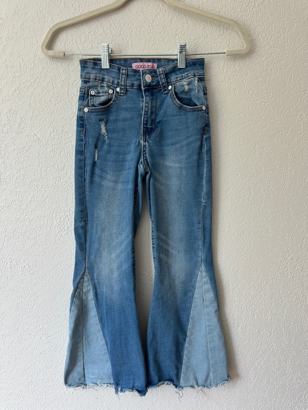 Kids Blue Flared Panel Jeans - Gogo Star